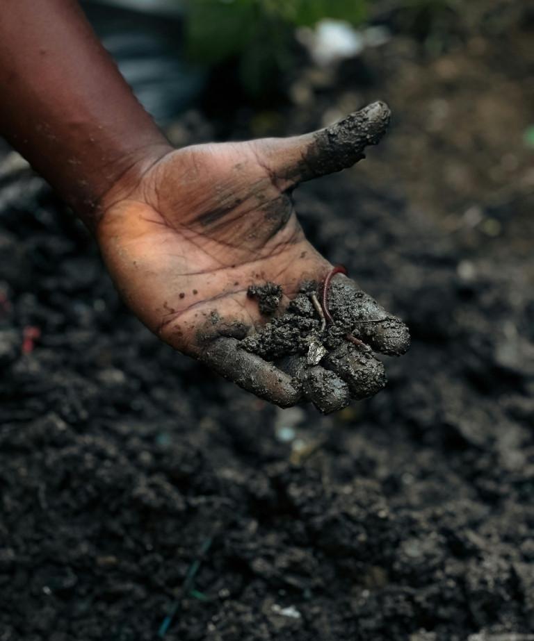 Humic and fulvic acid improving soil structure and root development in agricultural soil